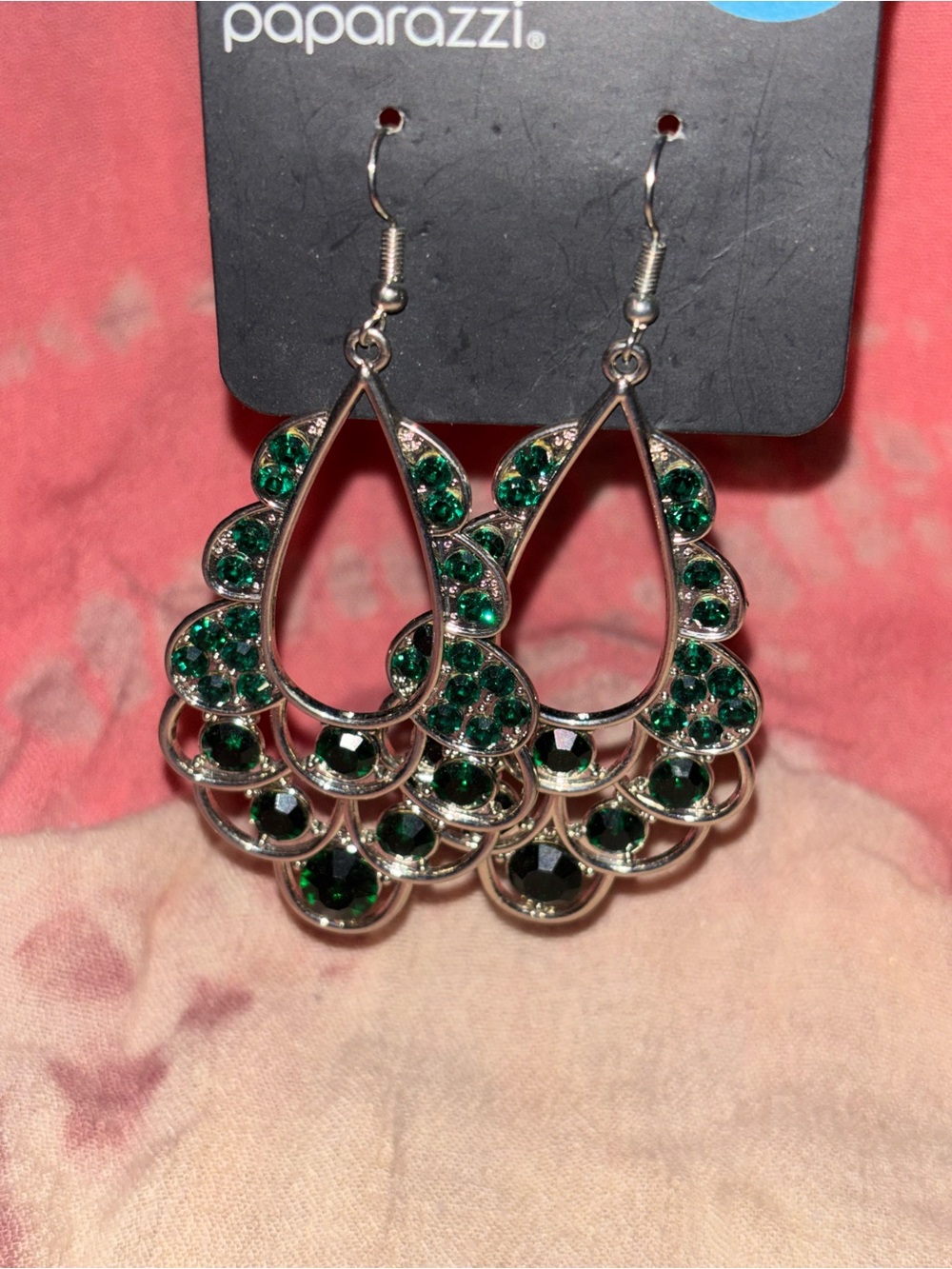 paparazzi Emerald Layered Teardrop Dangle Earrings